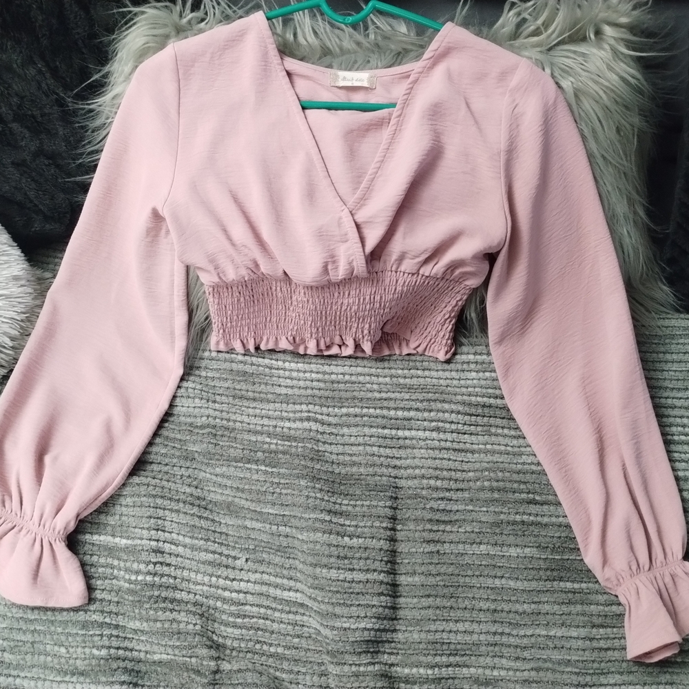 Women's Pink Long Sleeve Top